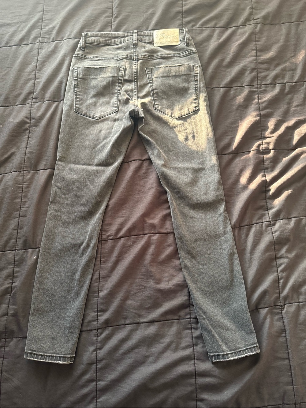 Women’s Gray Distressed Regular Jeans - Stretch Fit - Picture 2 of 7